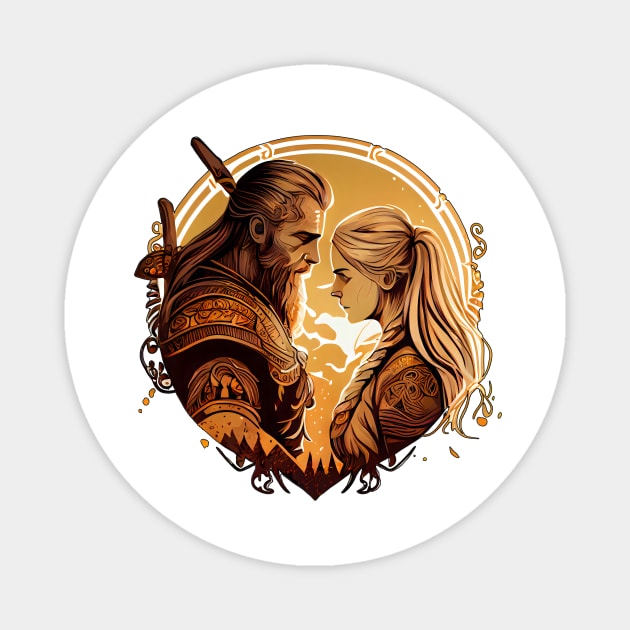 Viking Couple four Magnet by MLArtifex